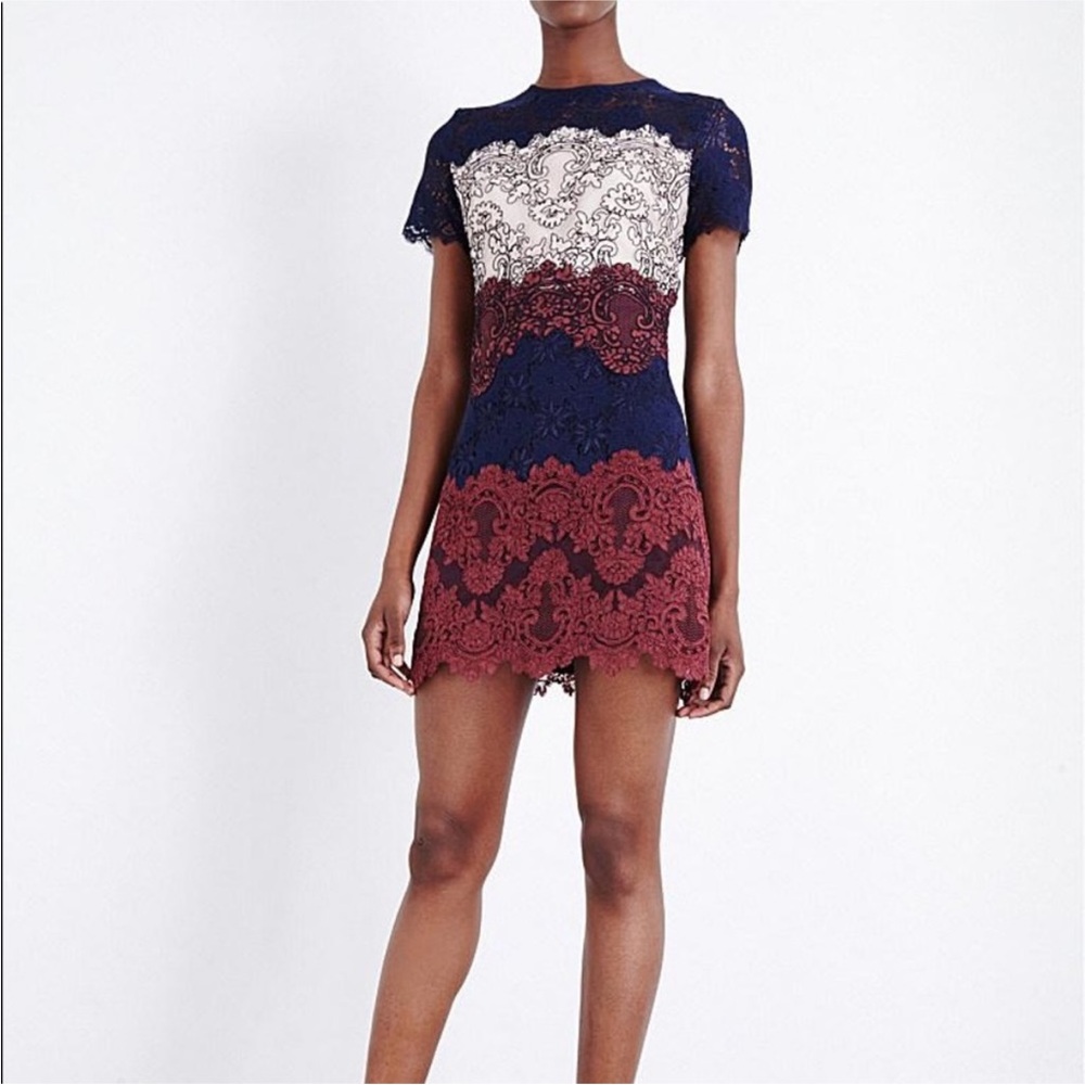 Sandro EdinaNavy Lace Detail Dress Size 1